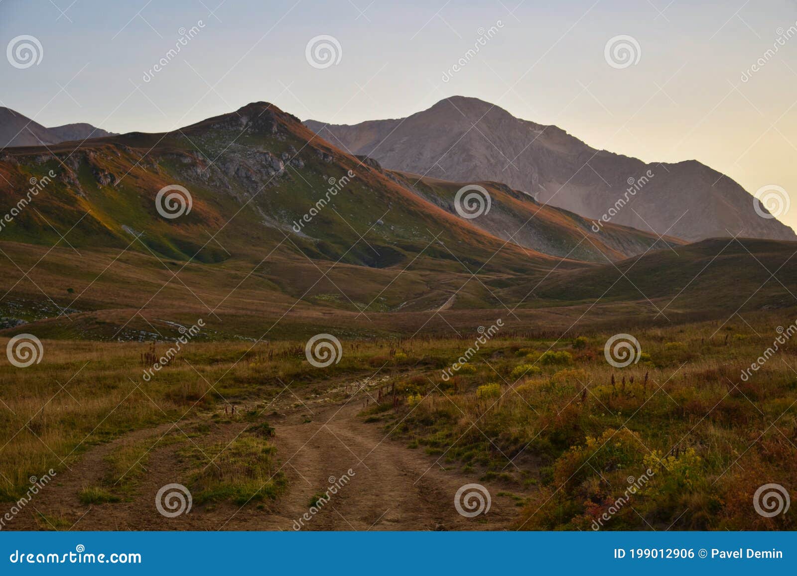 sundawn road to the mountains of the lagonaki plateau